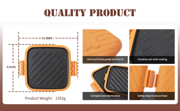 Non-stick microwave toaster grill tray interior surface close-up