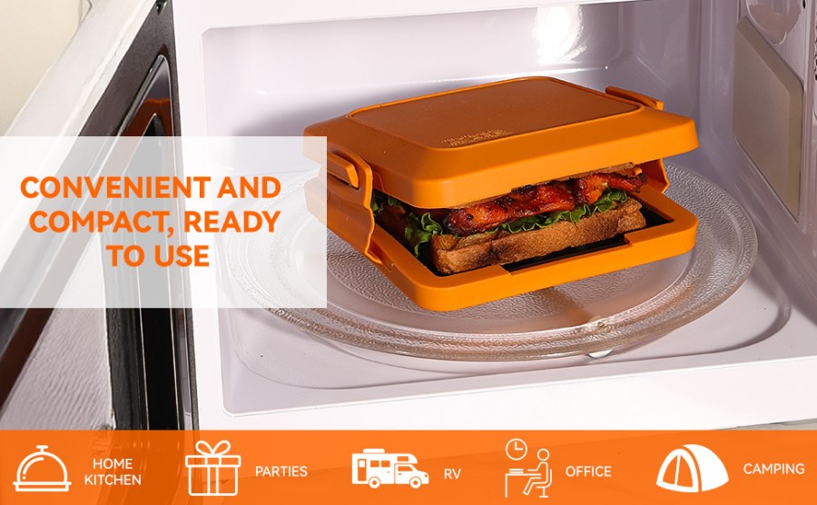 Microwave toaster sandwich grill tray used for making crispy toasted sandwich with caramelized surface